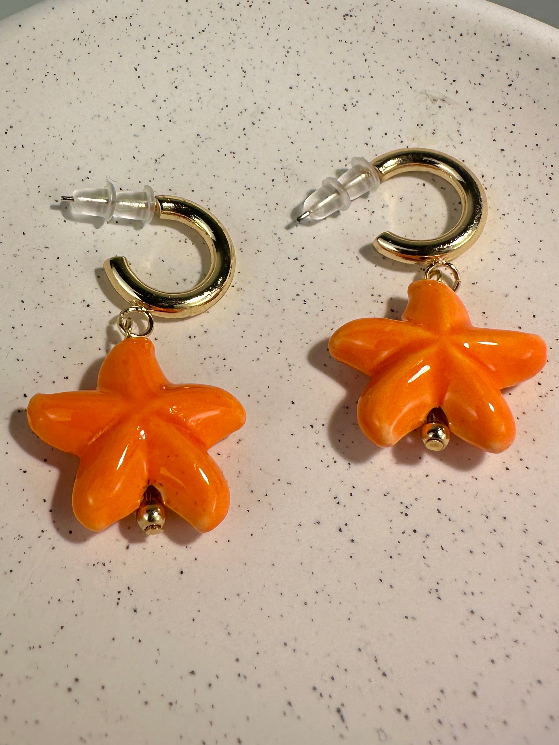 Tangerine Star Earrings
